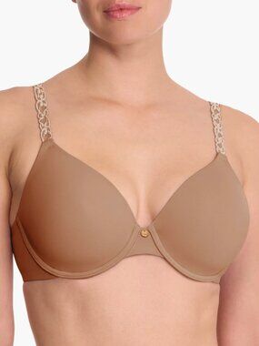 Natori 32DD Pure Luxe Full Fit T-Shirt Bra 732080 Cafe/Cashmere Great Condition!